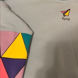 Baby Blue Shein crewneck abstract design